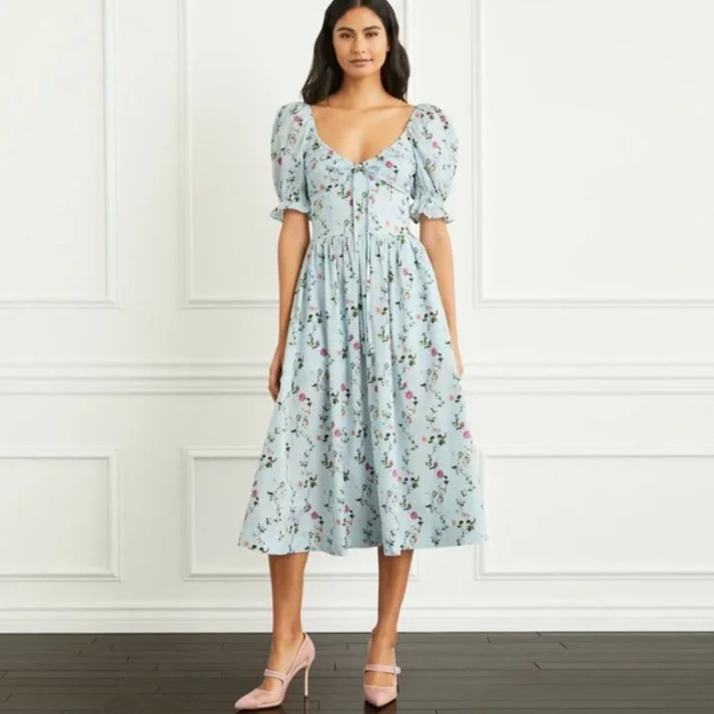 NEW! Hill House Home Ophelia Nap Dress in Pond Floral Poplin Size XL